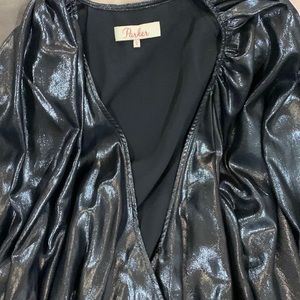Parker wrap metallic blouse